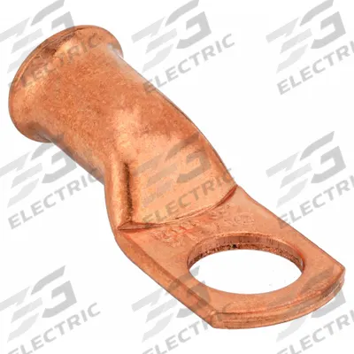 WESTWARD Lug: Crimpable Side Terminal, Crimp/Solder, Copper, 1/0 ga, 1/2 in Stud Size - Crimpable Side Terminal Lugs