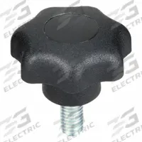KIPP Hand Knob: 7 Point, Plastic w/ Steel Thread, M5 Thread, 10 mm Thread Lg, 25 mm Dia (MPN K0155.405X10). Key specifications — Brand: KIPP.