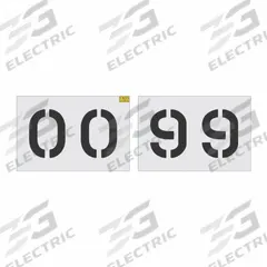 RAE Stencil Set: 00 to 99, 8 in Character Ht, 6 in Character Wd, Low Density Polyethylene (LDPE) (MPN 1800-108-80802). Key specifications — Material: Low Density Polyethylene (LDPE); Characters Included: 00 to 99; Brand: RAE; Included Characters: 00 to 99.