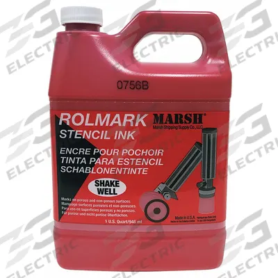 MARSH Stencil Ink: Red, 32 oz Container Size - Stencil Roller Ink