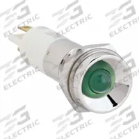 APPROVED VENDOR Protruding Panel Light: 10 mm Panel Mounting Hole Dia, LED, Green, Protruding Head (MPN 24M089). Key specifications — Brand: APPROVED VENDOR; Electrical Connection: 0.11 Male Quick Disconnect.