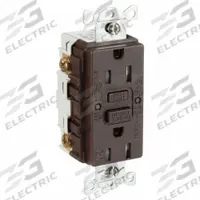 HUBBELL GFCI Receptacle: Duplex, 5-15, Brown, GFCI, 125V AC, 15 A, 2 Pole / 3 Wire (MPN GFRTW15)