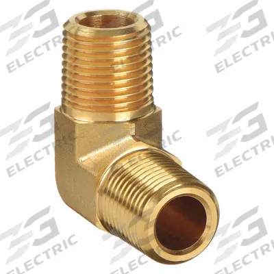 PARKER Metal Pipe Elbow: 90° Elbow, Brass, 3/8 in x 3/8 in - Threaded Extreme-Pressure Instrumentation Pipe Fittings
