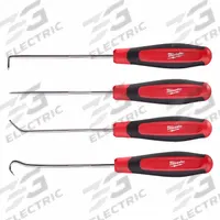 MILWAUKEE Hook/Pick Set: Steel, Angle/Hook/Straight, 90° Angle/Hook/Straight Tip (MPN 48-22-9215). Key specifications — attr1004944: MILWAUKEE; attr1016102: Steel; attr1016110: Plastic; attr1016098: Hook/Pick Set; attr1016101: Hook; attr1016108: Screwdriver; attr1016111: Storage Tray; attr1034911: Steel.