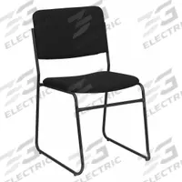 FLASH FURNITURE Stacking Chair: Fabric Seat, Fabric, Steel Frame, Seat Color Black, Armless (MPN XU-8700-BLK-B-30-GG). Key specifications — Chair Color: Black.