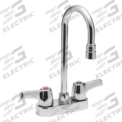 Delta Gooseneck Bathroom Faucet: Delta Commercial, Cast Brass, Chrome Finish - Centerset Handle Bathroom Faucets