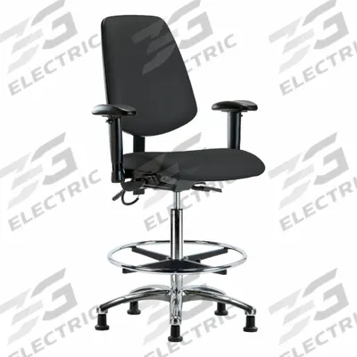 APPROVED VENDOR Task Chair: Vinyl, Arms Included, Ht Range 26 1/4 in to 36 in, 18 1/2 in Seat Wd - Vinyl ESD Chairs