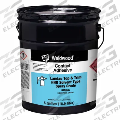 DAP Contact Cement: Weldwood Landau Top and Trim, Gen Purpose, 5 gal, Can, Natural - General Purpose Contact Adhesives