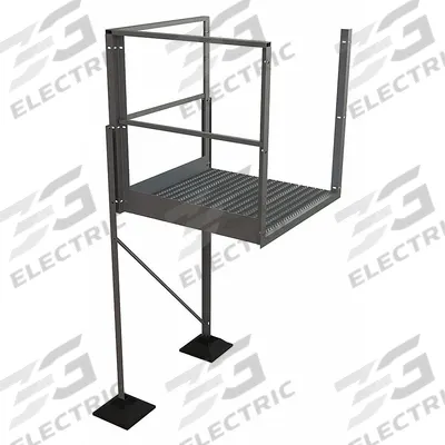 TRI-ARC Turn Platform: 8.5 ft Overall Ht, 500 lb Load Capacity - Rooftop Turn Platforms