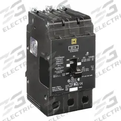 SQUARE D Miniature Circuit Breaker: 90 A, 277/480V AC, Three Phase, 18kA at 277/480V AC, 3 Poles (MPN EDB34090). Key specifications — Phase: Three; Amps: 90 A; AC Voltage Rating: 277/480V AC; Max. AIR Rating: 18kA at 277/480V AC; For Use With: Square D NF Panelboards; Brand: SQUARE D.