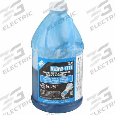 VIBRA-TITE Medium-Strength Threadlocker: 121, Blue, High-Temp Resistant, 33.81 fl oz - Medium-Strength Threadlockers (Blue)
