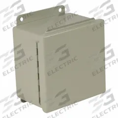WIEGMANN Enclosure: Steel, 6 in x 4 in x 3 in, NEMA 12/13, Solid Cover, Hinged (MPN B060403CH). Key specifications — Brand: WIEGMANN; Closure Method: Clamps; Knockouts: Not Included.