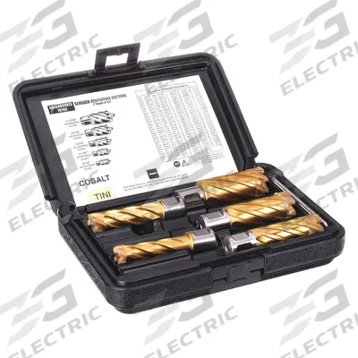 SLUGGER BY FEIN Annular Cutter Set: 2 in Max Cutting Dp, Pilot Pin Included, TiN, Cobalt - Annular Cutter Sets