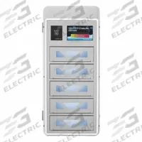 KWIK IQ Device Charging Locker: 15 in x 9 in x 23 in, Wall Mounting, 15 A Max Output Current (MPN KBSL112). Key specifications — Charging Capacity per Compartment: 3A @ 5.0 V DC, 3A @ 9V, 3A @ 12V, 3A @ 20V; Charging Cord Configuration: (1) USB-C, (1) Lightning; Charging Cords per Compartment: (1) USB-C (standard), (1) Apple Lightning, 13"; Compatible With: Cell Phones; Features: Storage for Phones, Tablets, Laptops and More; Input Connection: NEMA 5-15P; Locker Compartment Size: 3.4 in H x 9 in W x 6 in D; Locker Configuration: (5) Tier.