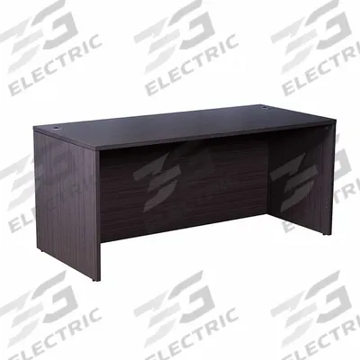 BOSS Credenza: Melamine, Driftwood, 0 Pedestals, 0 Drawers, 60 in Overall Wd - Desk Shells