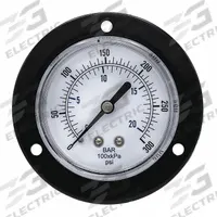 PIC GAUGES Panel-Mount Pressure Gauge: Front Flange, 0 psi to 300 psi, 2 1/2 in Dial, Center Back (MPN 104D-258H). Key specifications — Accuracy: ±3-2-3%; Brand: PIC GAUGES; Vibration Resistance Properties: None; Gauge Wetted Parts: Copper.