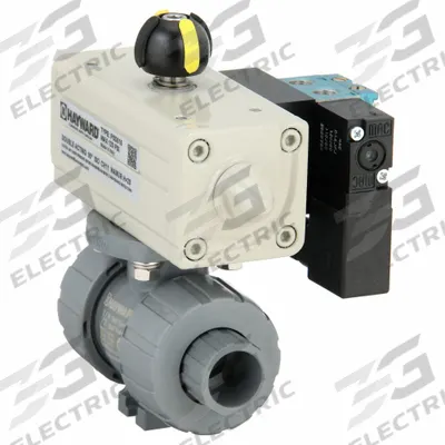 HAYWARD FLOW CONTROL Pneumatically Actuated Two-Way Ball Valve: 1/2 in, CPVC - CPVC Pneumatically-Actuated Ball Valves