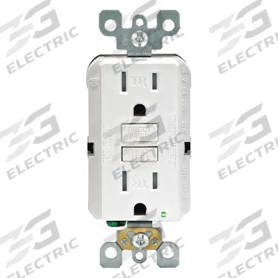 LEVITON GFI Receptacle: Decorator Duplex, 5-15, White, GFCI, 125V AC, 15 A - General Purpose Receptacles