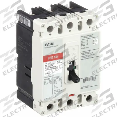 EATON Molded Case Circuit Breaker: 100 A Amps, 18kA at 240V AC, Fixed, ABC, Load Side Lug - FD-Frame Eaton Molded Case Circuit Breakers