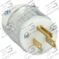 LEVITON Straight Blade Plug: Hospital Grade, 5-15P, 125V AC, 15 A, 2 Pole, 3 Blade, Clear (MPN 8215-PLC)