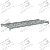TENNSCO Shelf: 48 in x 18 in, 500 lb Load Capacity, Steel, 5 ga Decking, Gray, Shelf (MPN ZAES-4818W). Key specifications — Decking Material: Steel; Includes: (2) Beams; Decking Finish: Zinc Plated; Shelf Configuration: Single Straight; Color: Gray; Frame Material: Steel; Brand: TENNSCO; Frame Finish: Zinc Plated.