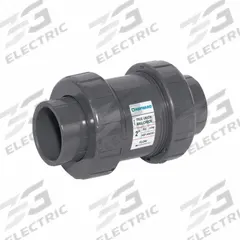 HAYWARD Check Valve: Ball, Inline Valve Body, PVC, 2 1/2 in Pipe Size, FNPT x FNPT, For Water Media (MPN TC1250T). Key specifications — Ball Material: PVC; Brand: HAYWARD.