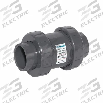 HAYWARD Check Valve: Ball, Inline Valve Body, PVC, 2 1/2 in Pipe Size, FNPT x FNPT - PVC Ball Check Valves
