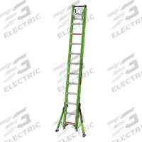 LITTLE GIANT Extension Ladder: 24 ft Ladder Size, Fiberglass, 375 lb Load Capacity, 56 lb Wt (MPN 17624). Key specifications — Color: Green; Brand: LITTLE GIANT; Included Features: Outriggers; Removable Fly: Fixed.