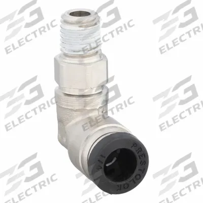 PARKER Push-Fit Elbow Fitting: 1/4 in OD x 1/16 in Pipe Size, Push-to-Connect x MNPTF - Nickel-Plated Brass Tube Fittings