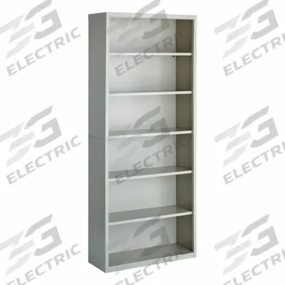 HIRSH Bookcase: Gray, Steel, 82 in Overall Ht, 34 1/2 in Overall Wd, 13 in Overall Dp - Stationary Bookcases