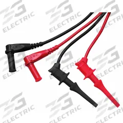 TRIPLETT Test Leads: CAT II 300V, Mini Hook Clip, Right Shrouded Plug, 3 3/8 ft Lg, 18 AWG Wire Size (MPN TL20). Key specifications — Brand: TRIPLETT.