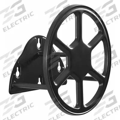 LIBERTY Garden Hose Hanger: 125 ft (5/8 in I.D.), Steel, Black - Metal Wall-Mount Garden Hose Reels