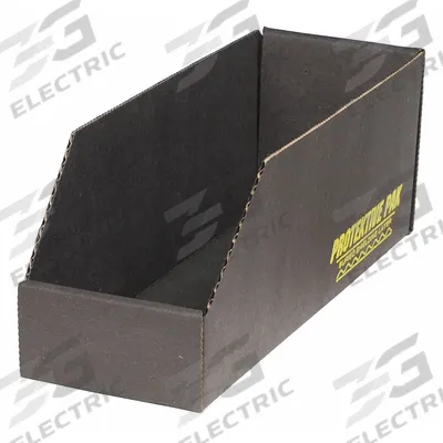 PROTEKTIVE PAK Corrugated Shelf Bin: 18 in Overall Lg, 8 in x 4 1/2 in, Black - ESD Static-Control Cardboard Shelf Bins