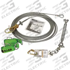 MILLER BY PIP Horizontal Lifeline Kit: 60 ft Lifeline Lg, Temporary, Vertical Structures, Bolt-On (MPN SG8183-10/60FT). Key specifications — Lifeline Installation: Temporary; Sub-brand: SkyGrip; Includes: Cable Clips; For Use With: Lanyard; Horizontal Lifeline Component: Horizontal Lifeline; Compatible Attachment Points: Vertical Structures; Mounting Type: Bolt-On; Hardware Material: Stainless Steel.