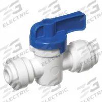 USA INDUSTRIALS Manual Two-Way Ball Valve: 1/4 in, Acetal, Straight, Push x Push, Std Port Ball Port (MPN ZUSA-VLV-75). Key specifications — Brand: USA INDUSTRIALS; Handle: Wedge.