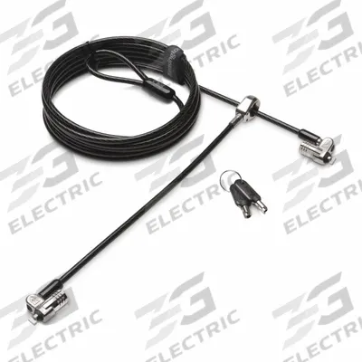 KENSINGTON Cable Lock: Steel, Black, 8 ft Cable Lg, 3/8 in Cable Dia - Computer Cable Locks