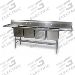 EAGLE GROUP Kitchen Sink: 4 Bowls, 44 1/2 in Overall Ht, 116 in Overall Lg, 27 in Overall Wd (MPN FN2072-4-18-14/3). Key specifications — Brand: EAGLE GROUP.