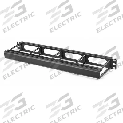 HUBBELL PREMISE WIRING Single Side Horizontal Ring Manager: Horizontal, 1 U - Horizontal Ring-Style Cable Managers