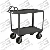 APPROVED VENDOR Utility Cart: 1,200 lb, 36 in L x 24 in W Shelf, 2 Shelves, Gray, Ergonomic (MPN RSCE1P-2436-2-8SPN-95). Key specifications — Caster/Wheel Configuration: (2) Rigid; Brand: APPROVED VENDOR; Caster Wheel/Tread Material: Rubber.