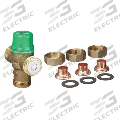 TACO Thermostatic Mixing Valve: 1/2 in Inlet Connection Size, 1/2 in Outlet Connection Size - Point-of-Use Mixing Valves