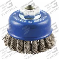 APPROVED VENDOR Cup Brush: Twisted Stainless Steel, 3 1/2 in Dia, 0.02 in Fill Dia, 5/8"-11 Arbor (MPN 66254442953). Key specifications — Brand: APPROVED VENDOR; Bristle Type: Standard Twist Knot Wire; Connection Size & Type: 5/8"-11 Arbor Hole.