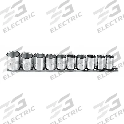 PROTO Socket Set: 3/8 in Drive, 10 Piece, 6-Point, SAE - SAE & Metric Socket Sets