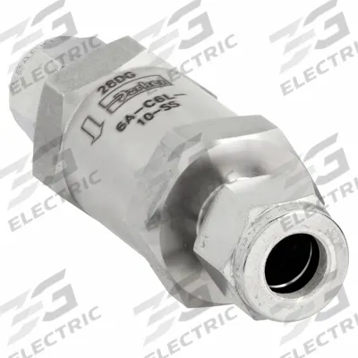 Parker Instrumentation Check Valve: For Fluids/Gas Media, Poppet, Inline Valve Body - Stainless Steel Instrumentation Poppet Check Valves