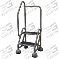 COTTERMAN Rolling Ladder: 1.5 ft Platform Ht, Partially Assembled, Steel, Wt-Actuated Auto-Lock (MPN ST-202 A2 C1 P5). Key specifications — Includes Handrails: Handrails Included; Material: Steel; Brand: COTTERMAN; Color: Gray.