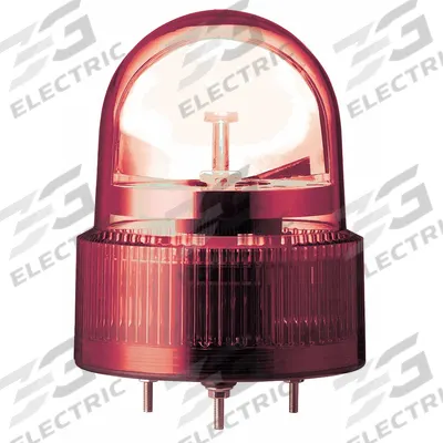 SCHNEIDER Beacon Light: Red, LED, 24V AC/DC, 4 3/4 in Overall Dia, 4 3/4 in Overall Ht - Wired Rotating Lights