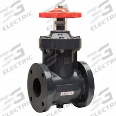 ASAHI Gate Valve: 10 in, PVC, Non-Rising, Class 150 Flange, 110 psi CWP, Wheel (MPN 1251100). Key specifications — Brand: ASAHI; Bonnet Material: PVC; Wedge Material: Polypropylene.