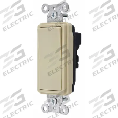 HUBBELL Wall Switch: Rocker Switch, 3-Way, Maintained, Ivory, 120/277V AC - Rocker Wall Switches