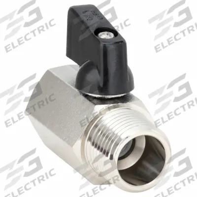 APPROVED VENDOR Manual Two-Way Ball Valve: 1/2 in, Nickel-Plated Brass, Straight, MNPT x FNPT - Mini Brass Ball Valves