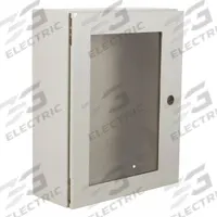 WIEGMANN Enclosure: Steel, 30 in x 24 in x 8 in, NEMA 12/13/3R/4, Solid with Window Cover, Hinged (MPN N412302408WC). Key specifications — Closure Method: 1/4-Turn Latch; Brand: WIEGMANN; Knockouts: Not Included.
