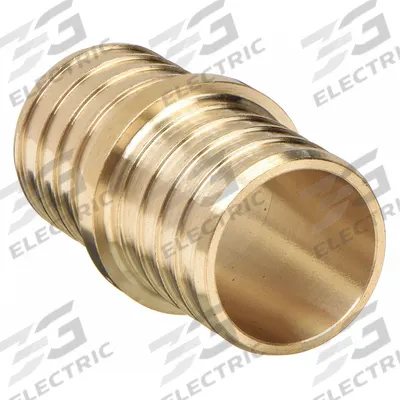 ZURN Barbed Fitting Coupling: 3/4 in ID x 1/2 in ID Size, Barbed x Barbed, Brass - Crimp-On Brass Barbed Tube Fittings